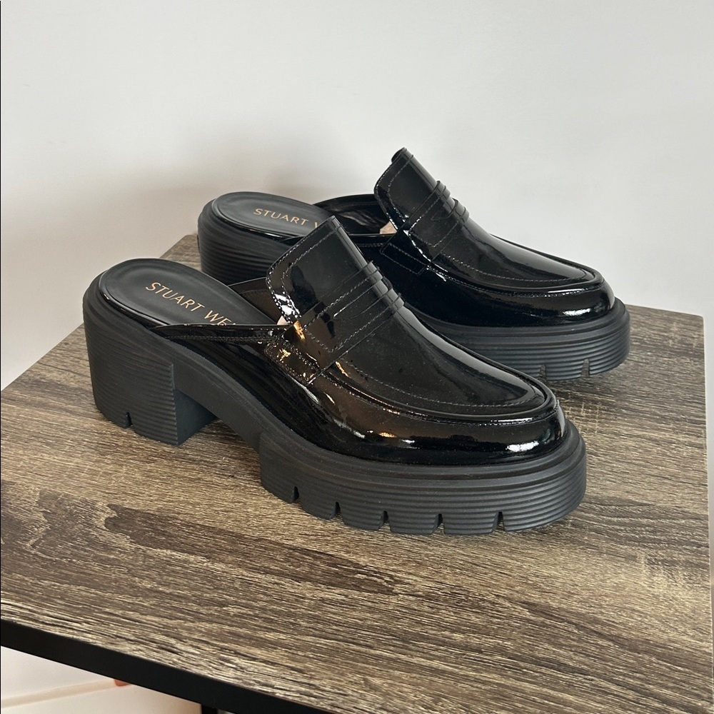 Stuart Weitzman SoHo Mule Loafer in Black NEW - Picture 6 of 13